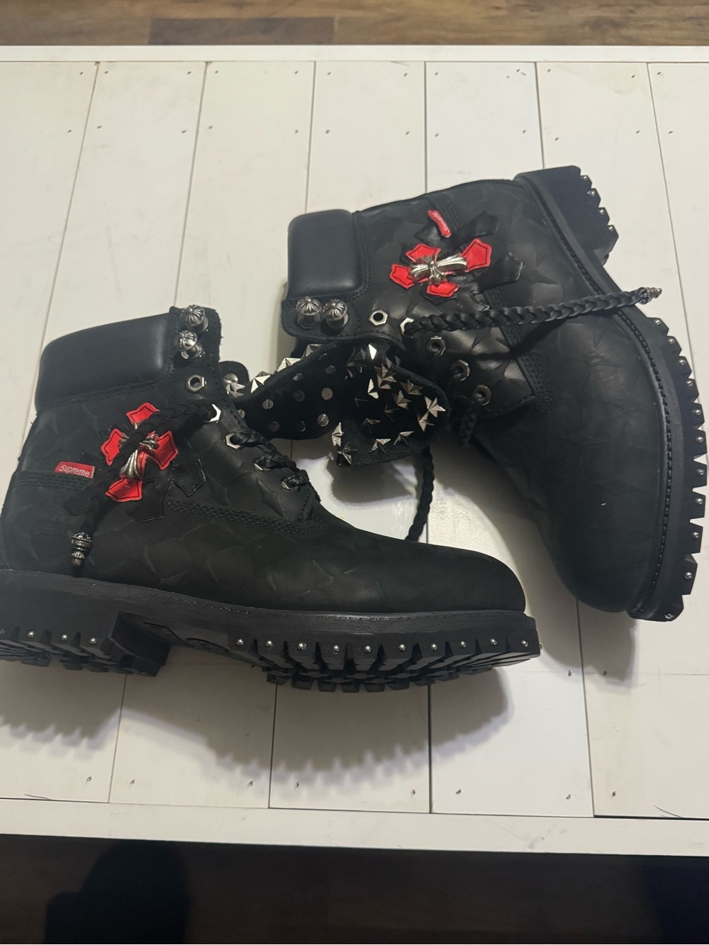 chrome hearts x supreme x timberland Boots